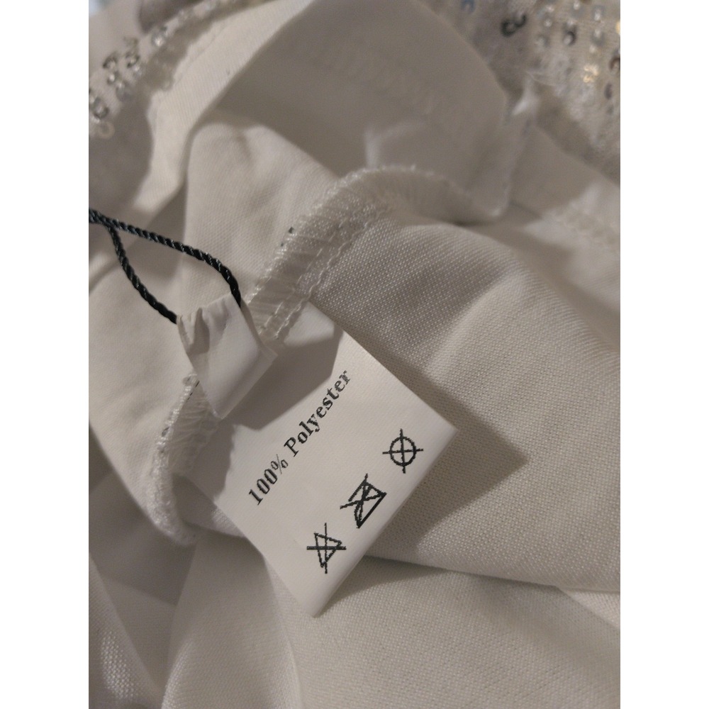 Women's Sequined Top Size 3xl Fits 2x White Aline Evening Party Wear Elegant - Picture 4 of 9